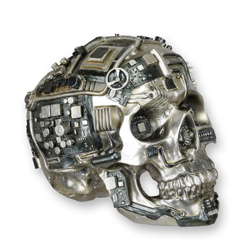 Skulptur Harz Steampunk Schädel