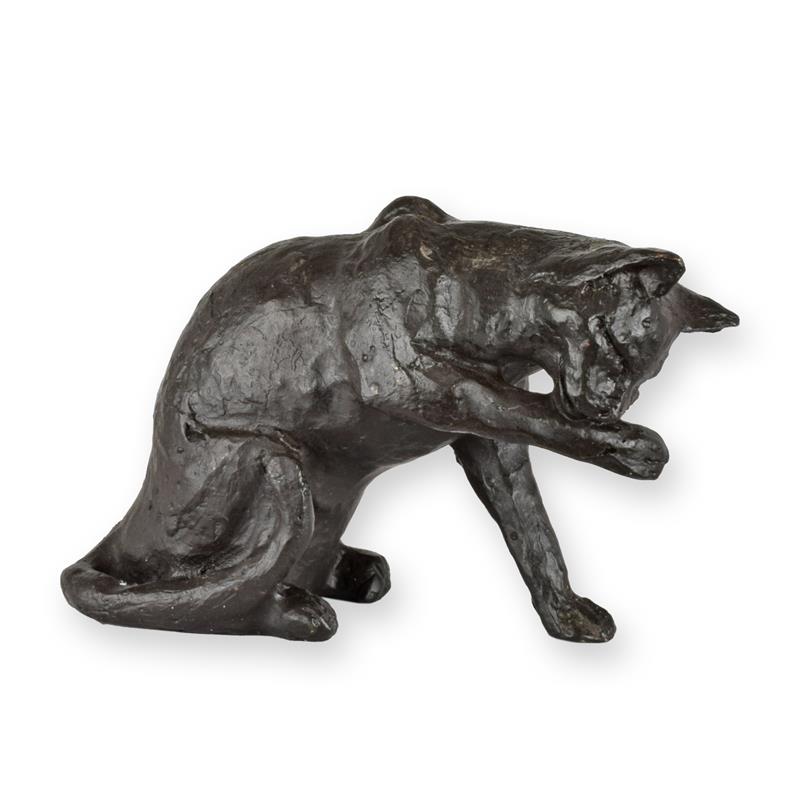 Bronzeskulptur Bronzefigur Katze