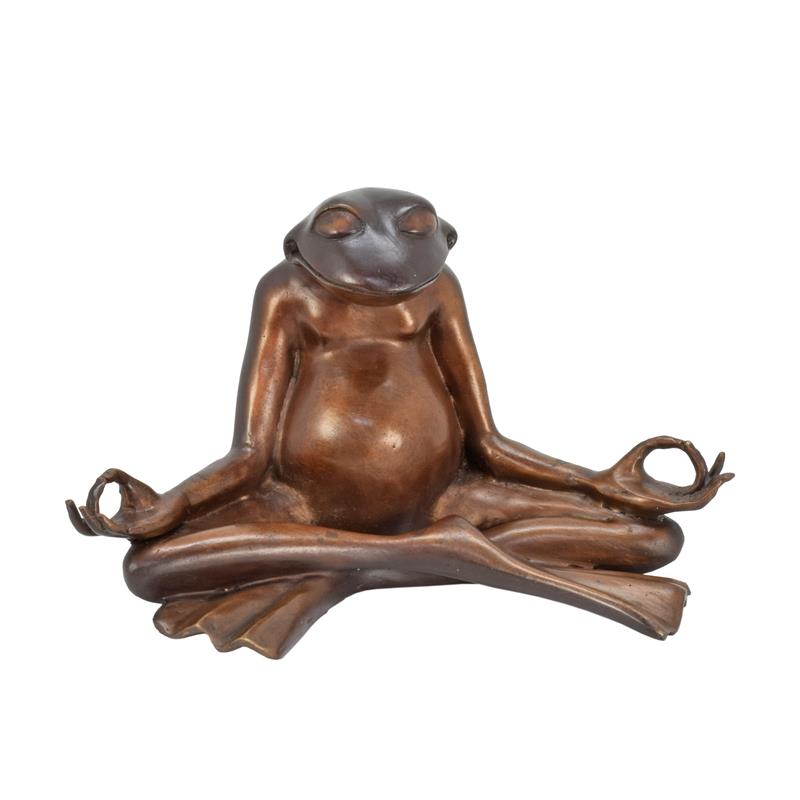 Bronzeskulptur Bronzefigur Meditierender Frosch