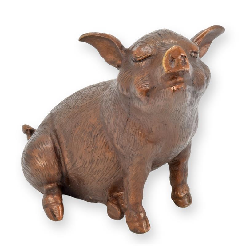 Bronzeskulptur Bronzefigur Sitzendes Ferkel