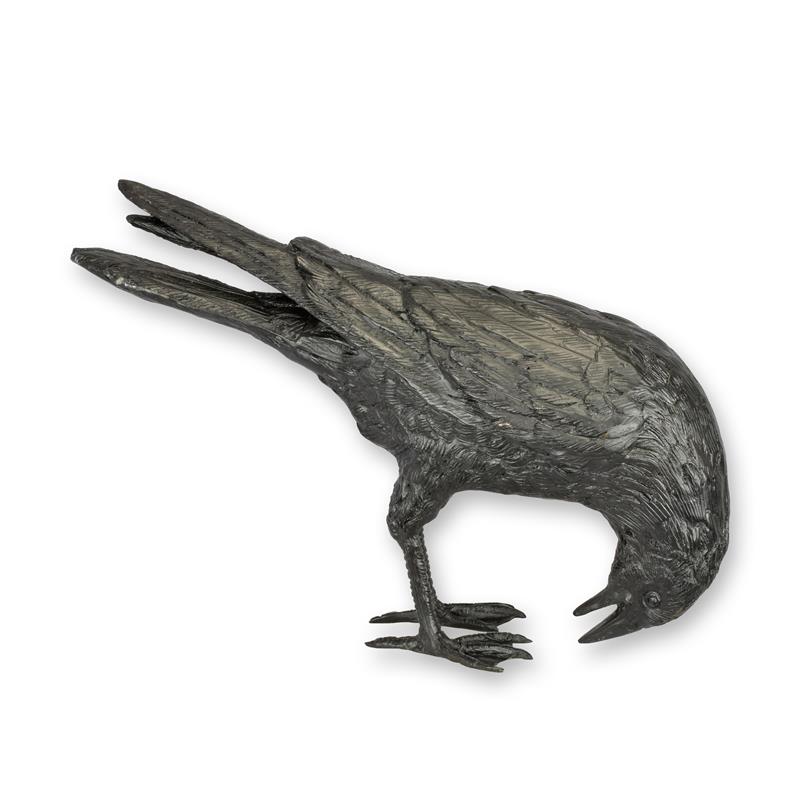 Bronzeskulptur Bronzefigur Krähe