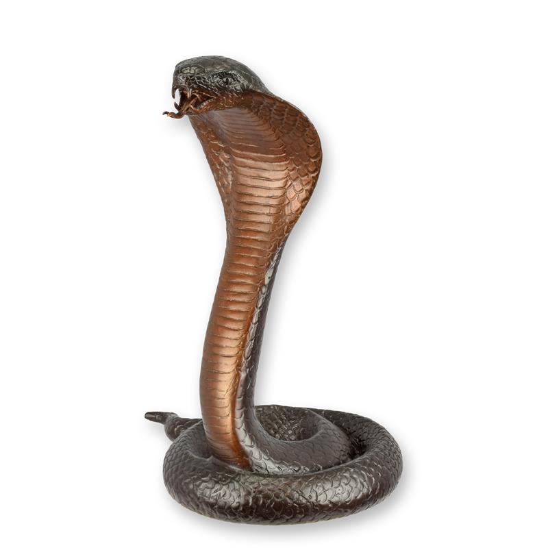 Bronzeskulptur Bronzefigur Kobra