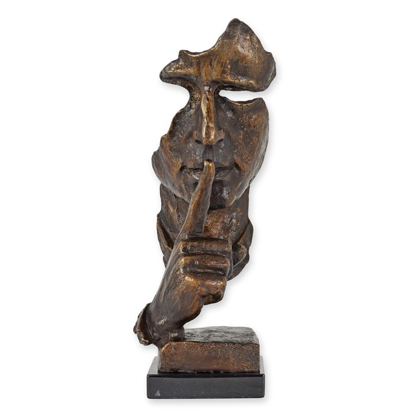[LA-1817608] Bronzeskulptur Bronzefigur Nichts sagen