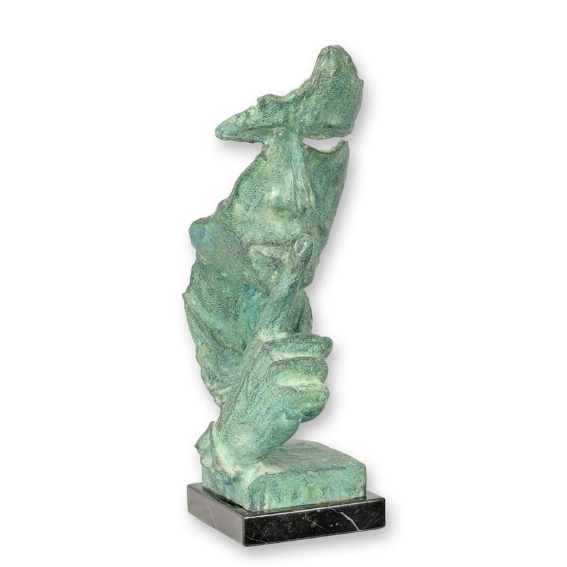 [LA-1817610] Bronzeskulptur Bronzefigur Nichts sagen