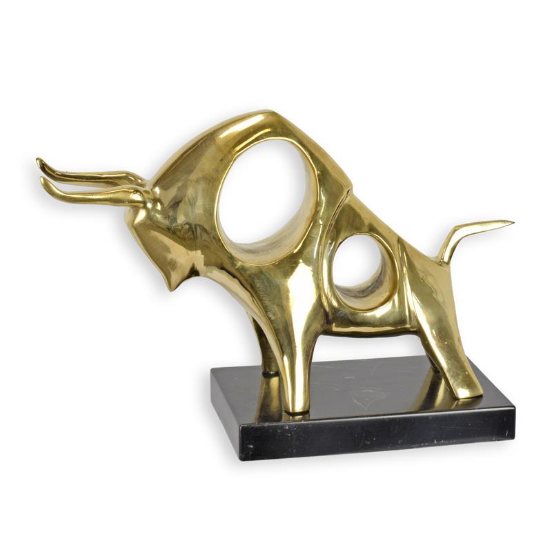 [LA-1817613] Bronzeskulptur Bronzefigur Modernistisch Stier