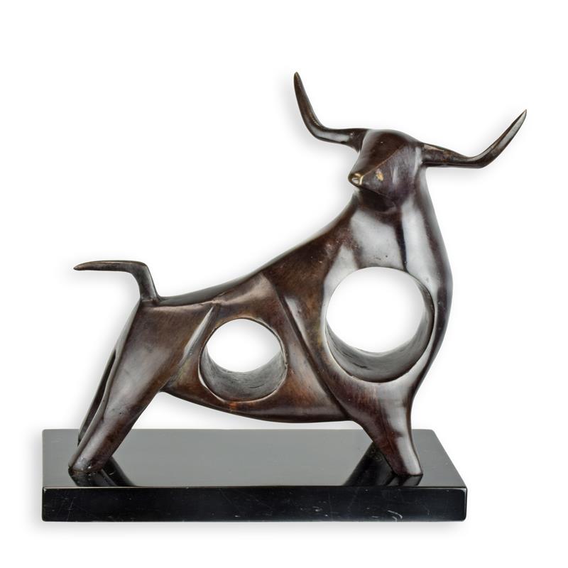 [LA-1817614] Bronzeskulptur Bronzefigur Modernistisch Stier