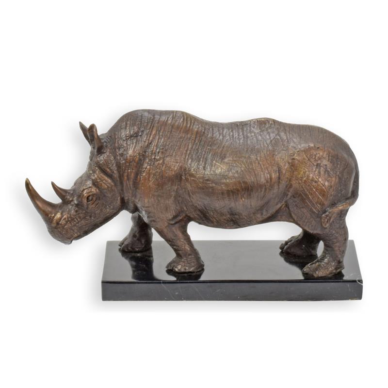 [LA-1817623] Bronzeskulptur Bronzefigur Nashorn