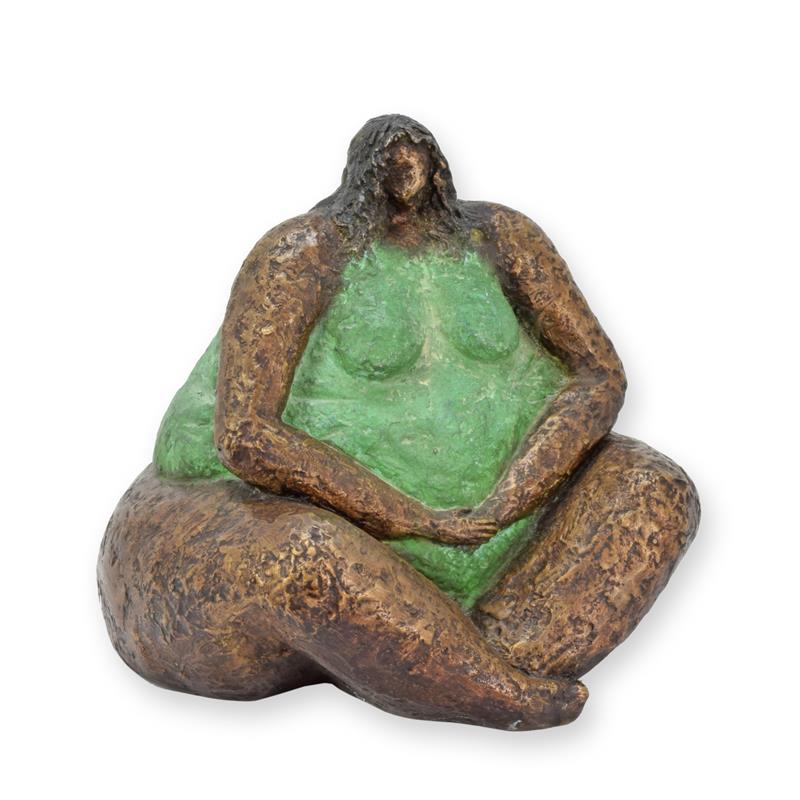 [LA-1817626] Bronzeskulptur Bronzefigur Sitzende Frau