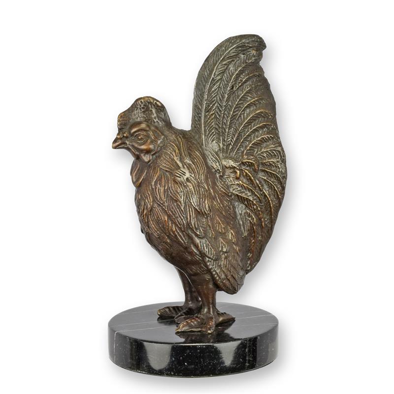 [LA-1817643] Bronzeskulptur Bronzefigur Hahn
