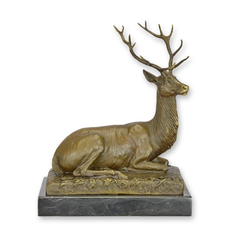 [LA-1817682] Bronzeskulptur Bronzefigur Liegendes Reh