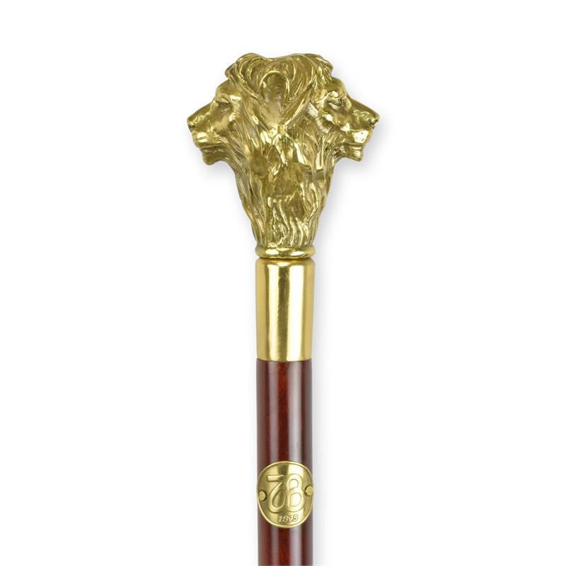 [LA-1817699] Gehstock Bronze Griff Doppellöwenkopf zwei Löwenköpfe