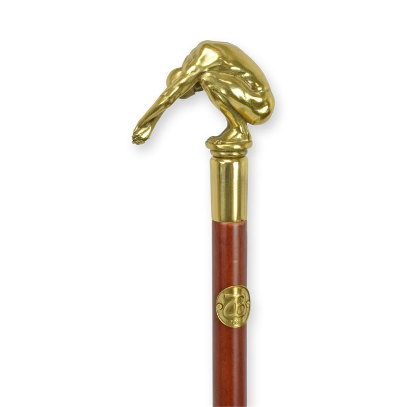 [LA-1817700] Gehstock Bronze Griff Schwimmer kauernder Männerakt Mann