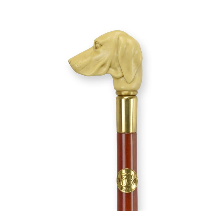 [LA-1817703] Gehstock Harz Griff Hundekopf Hund Beige