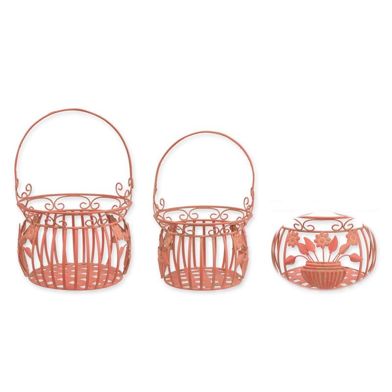 [LA-1817752] Korb Eisen Alt-Rosa 2er Set