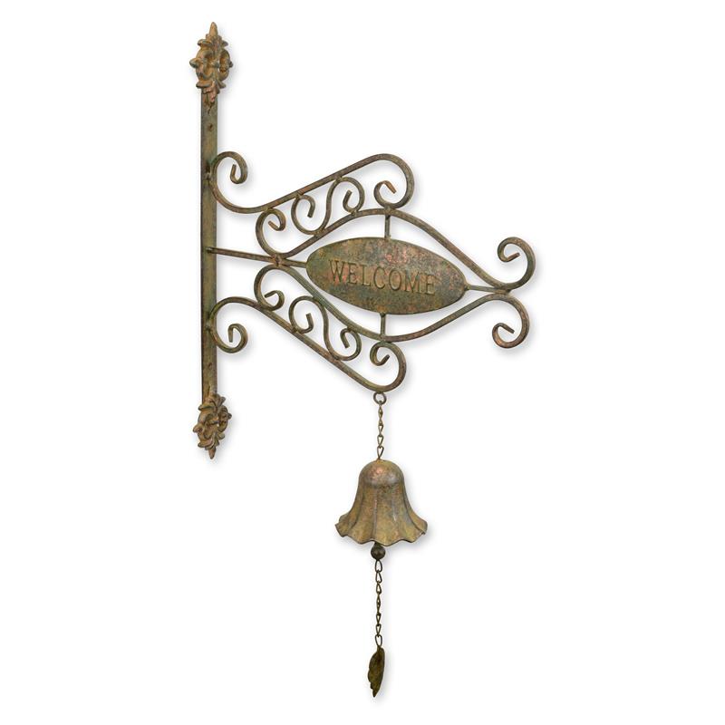 [LA-1817775] Wandschild Eisen Welcome mit Glocke