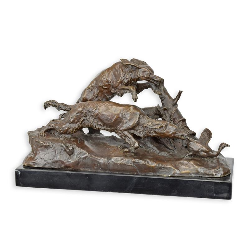 [LA-1817781] Bronzeskulptur Bronzefigur Entenjagd