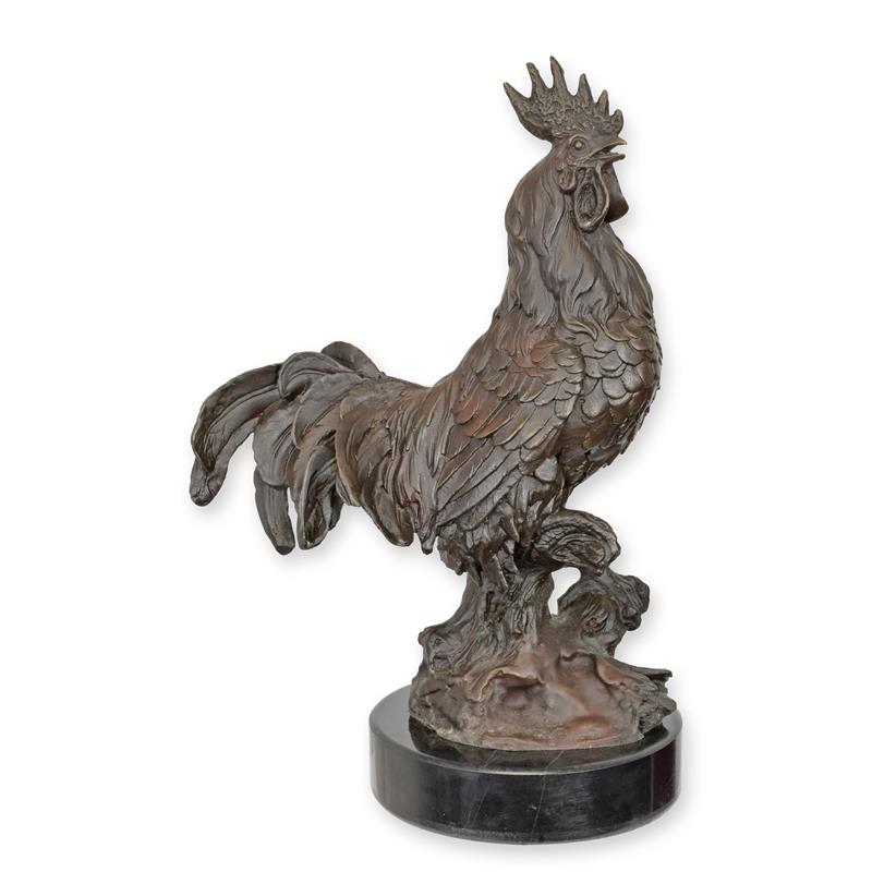 [LA-1817782] Bronzeskulptur Bronzefigur Hahn