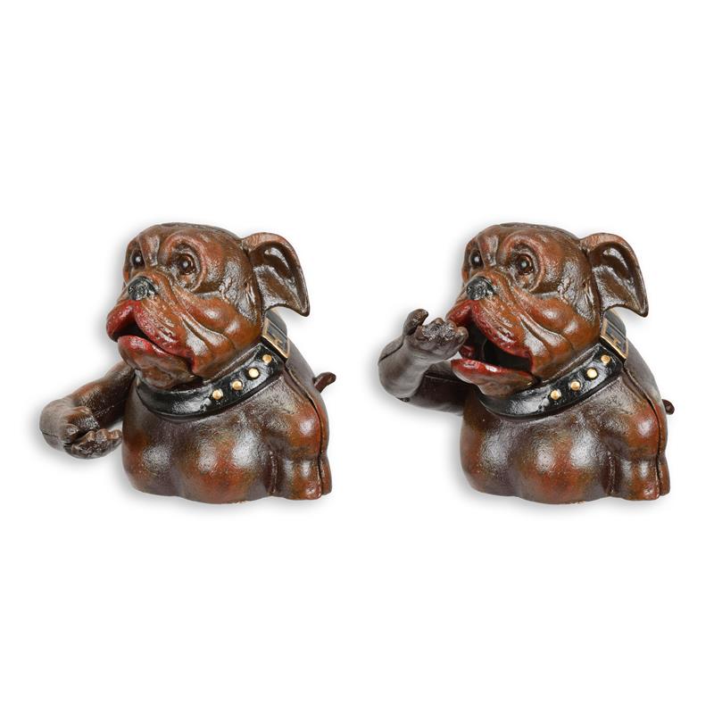 [LA-1817841] Spardose Geldbank Skulptur Gusseisen Bulldogge mechanisch