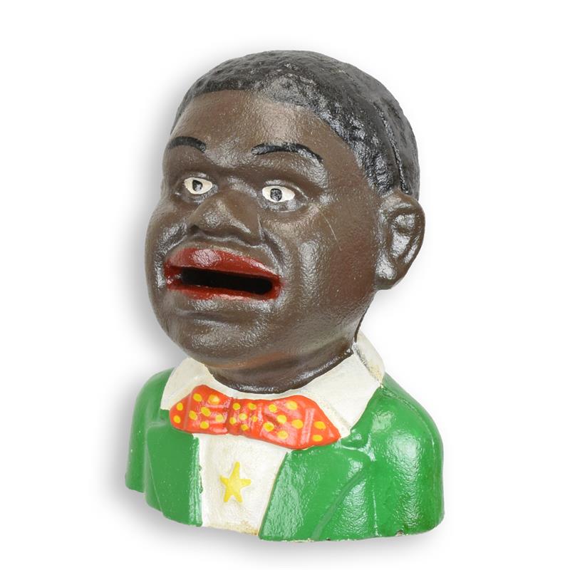 [LA-1817843] Spardose Geldbank Skulptur Gusseisen Afrikaner Boy