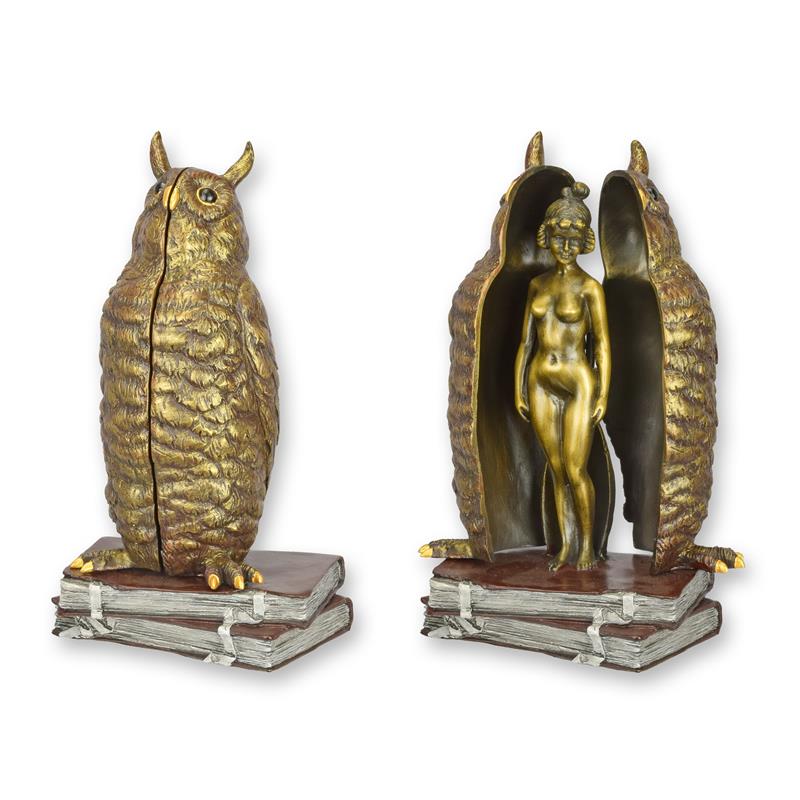 [LA-1817847] Bronzeskulptur Bronzefigur Eule Metamorph Frauenakt