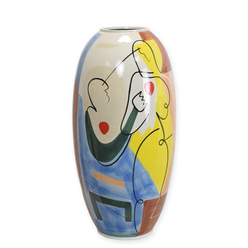 [LA-1818000] Vase Porzellan Abstraktes Motiv Handbemalt