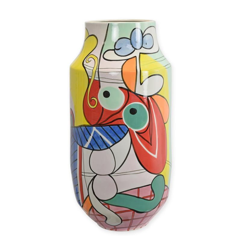 [LA-1818010] Vase Porzellan Abstraktes Motiv Handbemalt