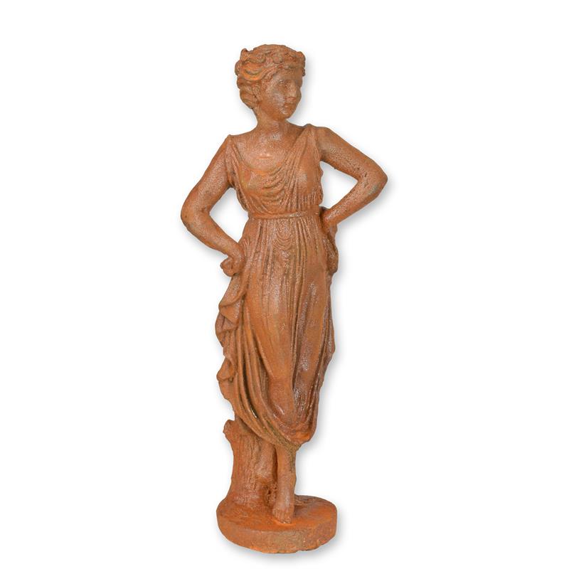 [LA-1818019] Figur Gusseisen Rostoptik Frau im Kleid