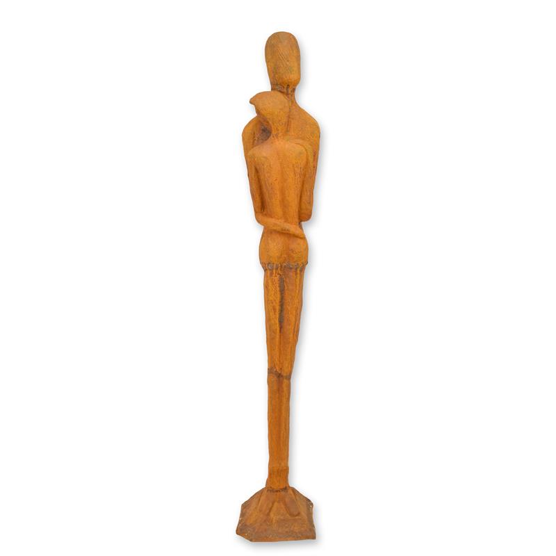 [LA-1818023] Skulptur Gusseisen Rostoptik Umarmendes Paar