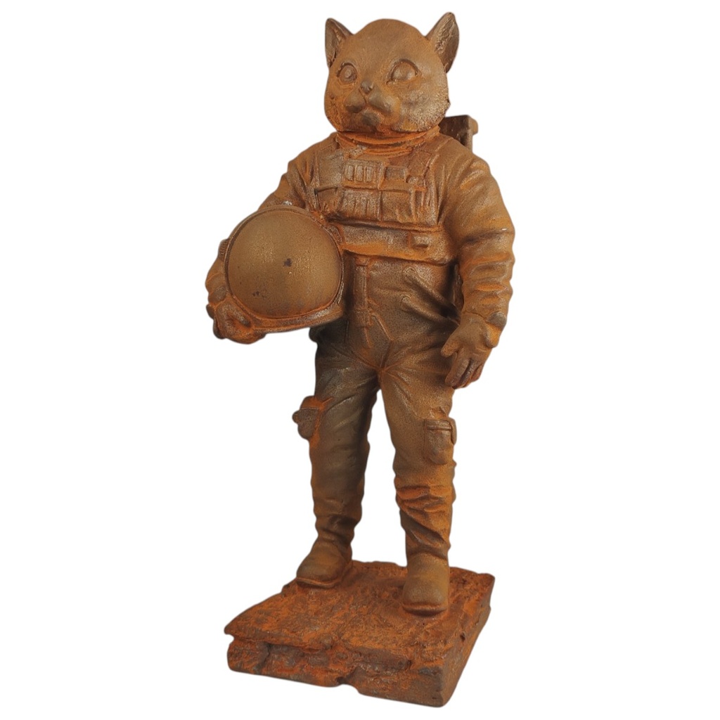 [LA-1818024] Figur Gusseisen Rostoptik Astro-Katze