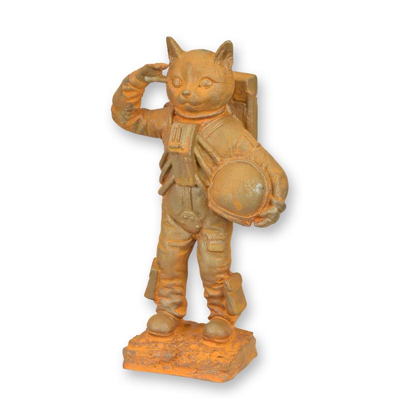 [LA-1818025] Figur Gusseisen Rostoptik Astro-Katze