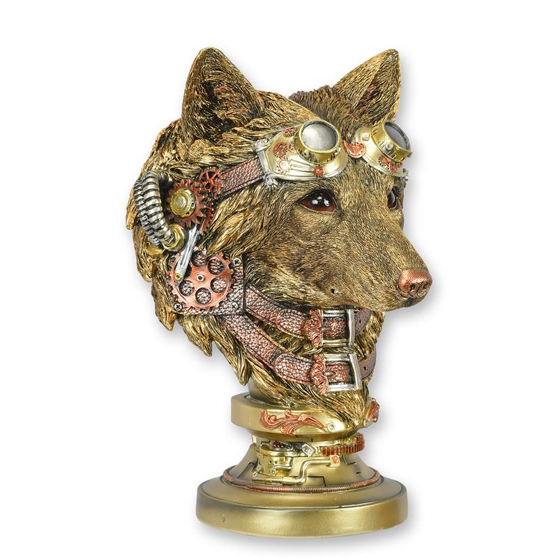 [LA-1818115] Figur Skulptur Büste Resin Steampunk Wolf