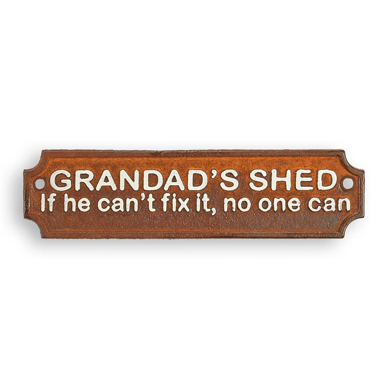 [LA-1818120] Wandschild Wandplakette Gusseisen Grandad's Shed