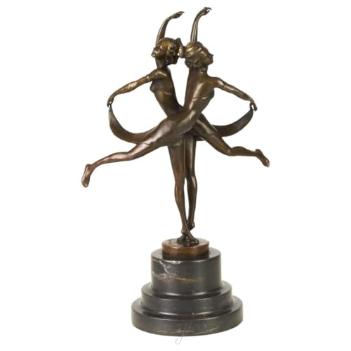 [LA-39226] vianmo Bronzeskulptur Bronzefigur Tanzende Frauen Mädchen Schwestern Western-Stil #39226