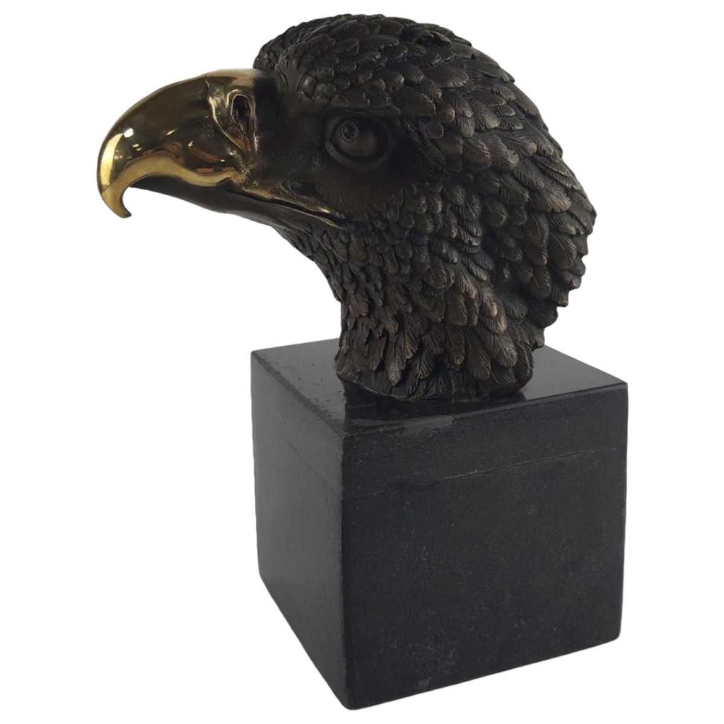 [LA-39234] Bronzeskulptur Bronzefigur Vogel Adlerkopf Klein Art-Deco-Stil