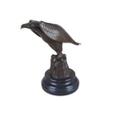 Bronzeskulptur Bronzefigur Vogel Adler Sitzt Stein