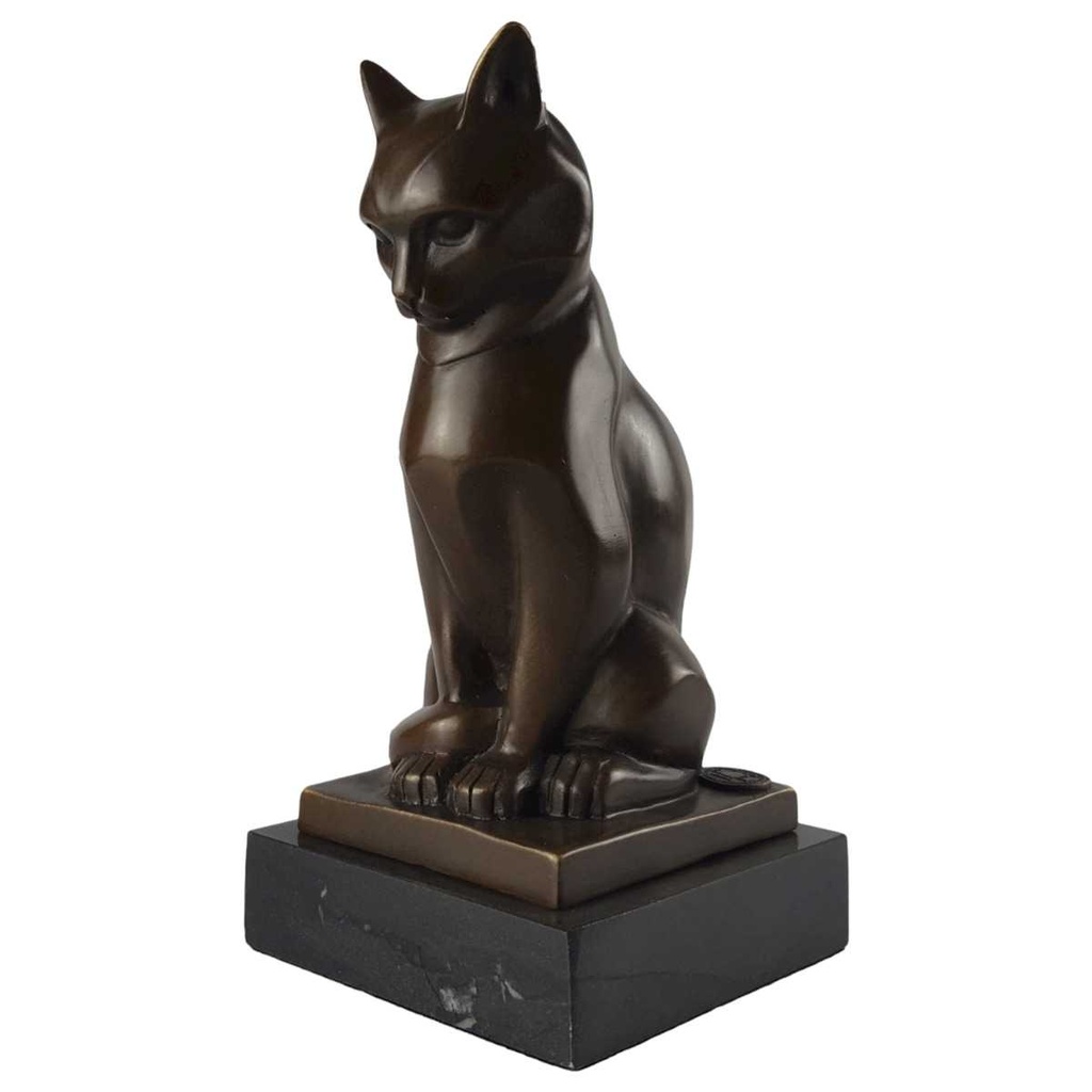 [LA-39237] Bronzeskulptur Bronzefigur Katze Kater