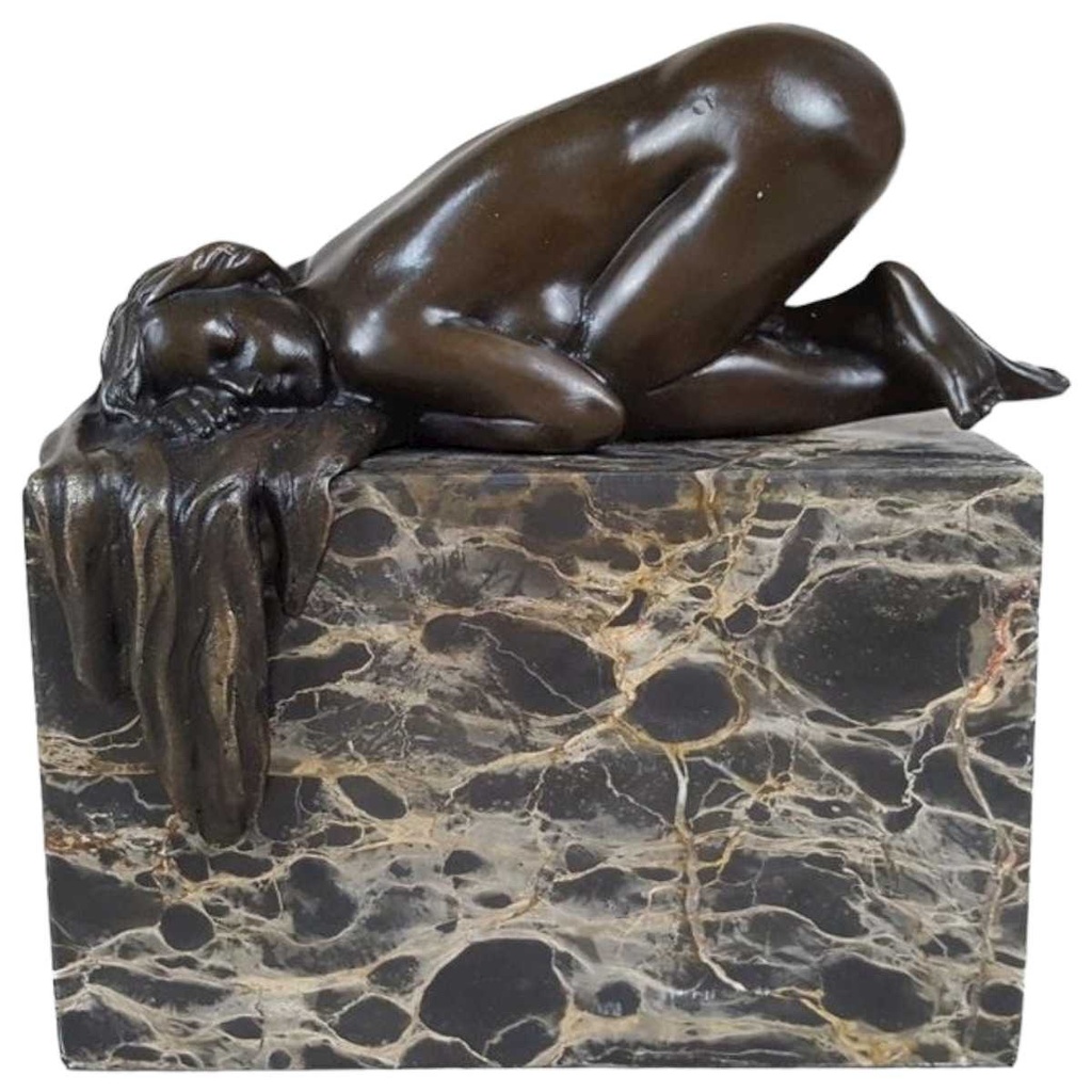 [LA-39254] Bronzeskulptur Bronzefigur Liegende Frau Replika