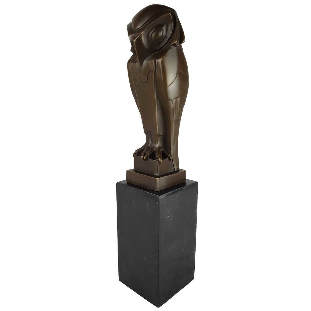 [LA-39258] Bronzeskulptur Bronzefigur Vogel Eule Uhu Art-Deco-Stil