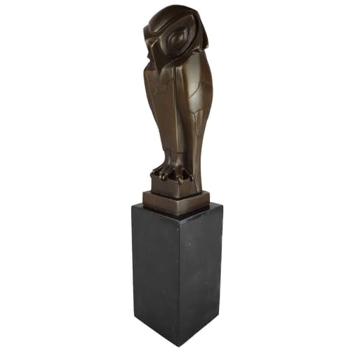 [LA-39258] Bronzeskulptur Bronzefigur Vogel Eule Uhu Art-Deco-Stil