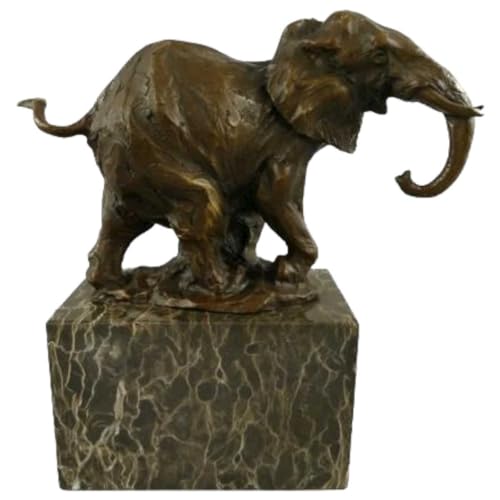 [LA-39260] Bronzeskulptur Bronzefigur Laufender Wandelnder Elefant