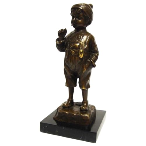 [LA-39263] Bronzeskulptur Bronzefigur Junge Kind Stehend Antik-Stil