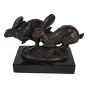 Bronzeskulptur Bronzefigur Hoppelnde Hasen Ostern