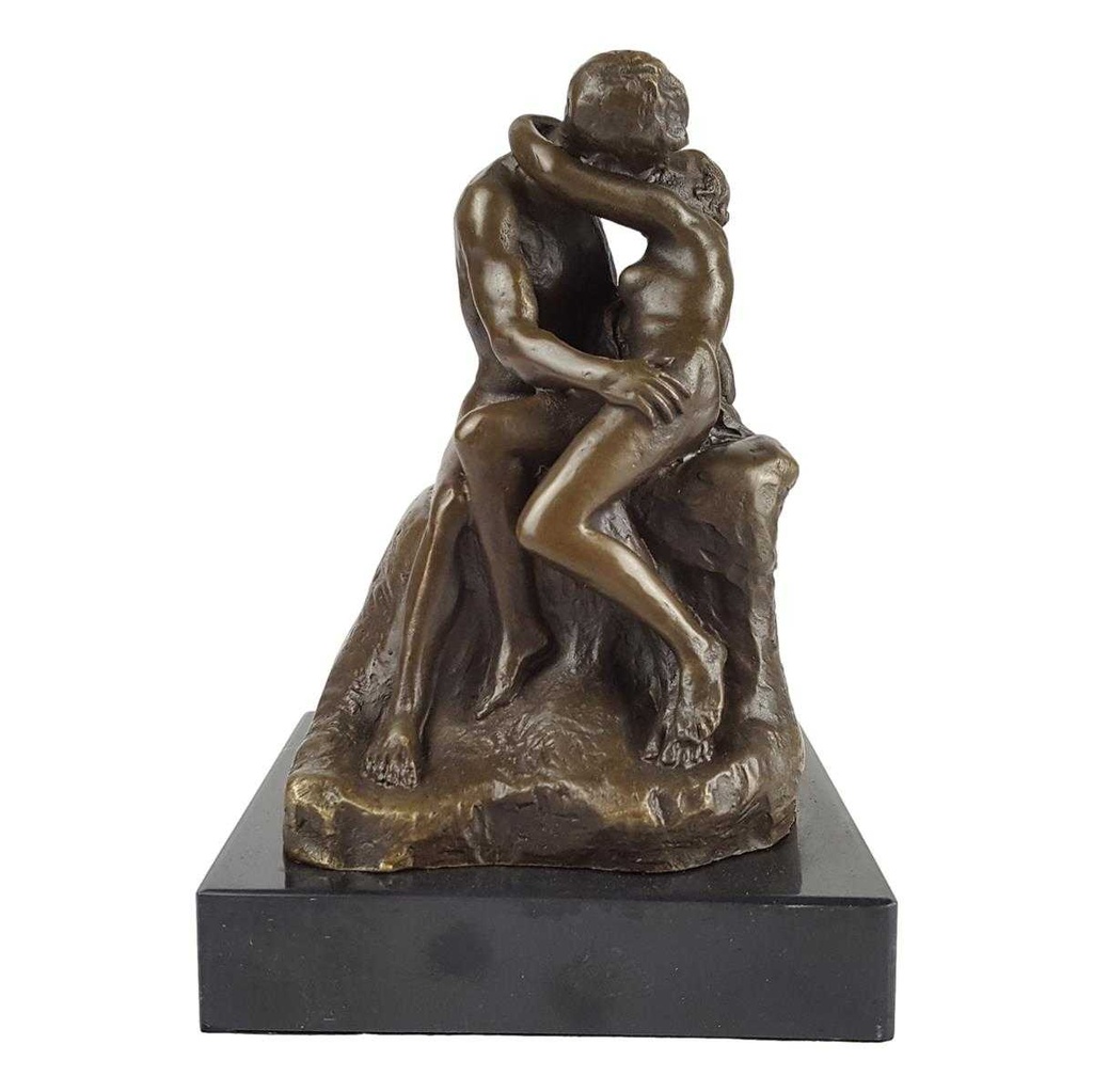 [LA-39274] Bronzeskulptur Bronzefigur Liebe Kuss Küssendes Pärchen Nackte Frau Mann