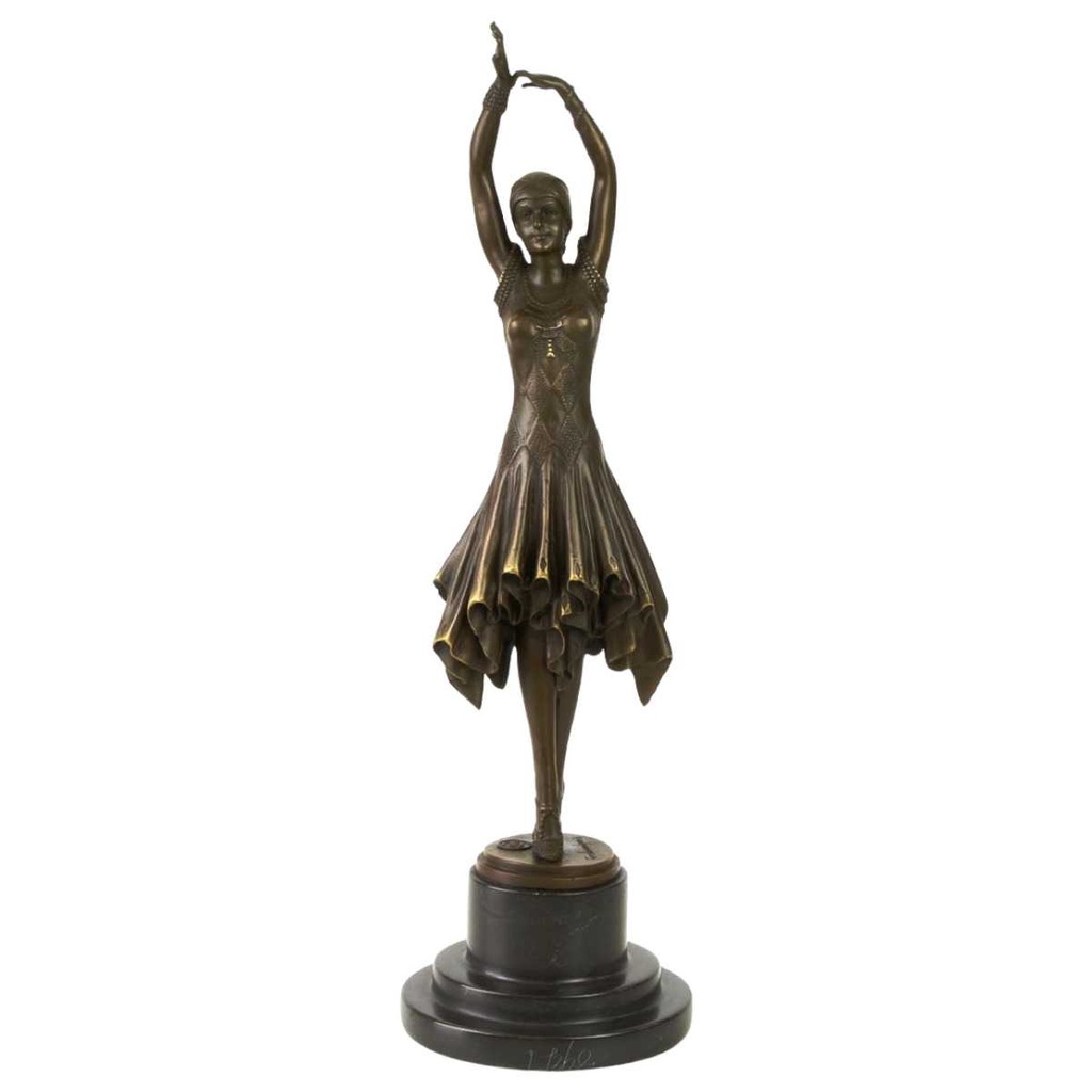 [LA-39291] Bronzeskulptur Bronzefigur Namens Miss Kita Frau Tänzerin