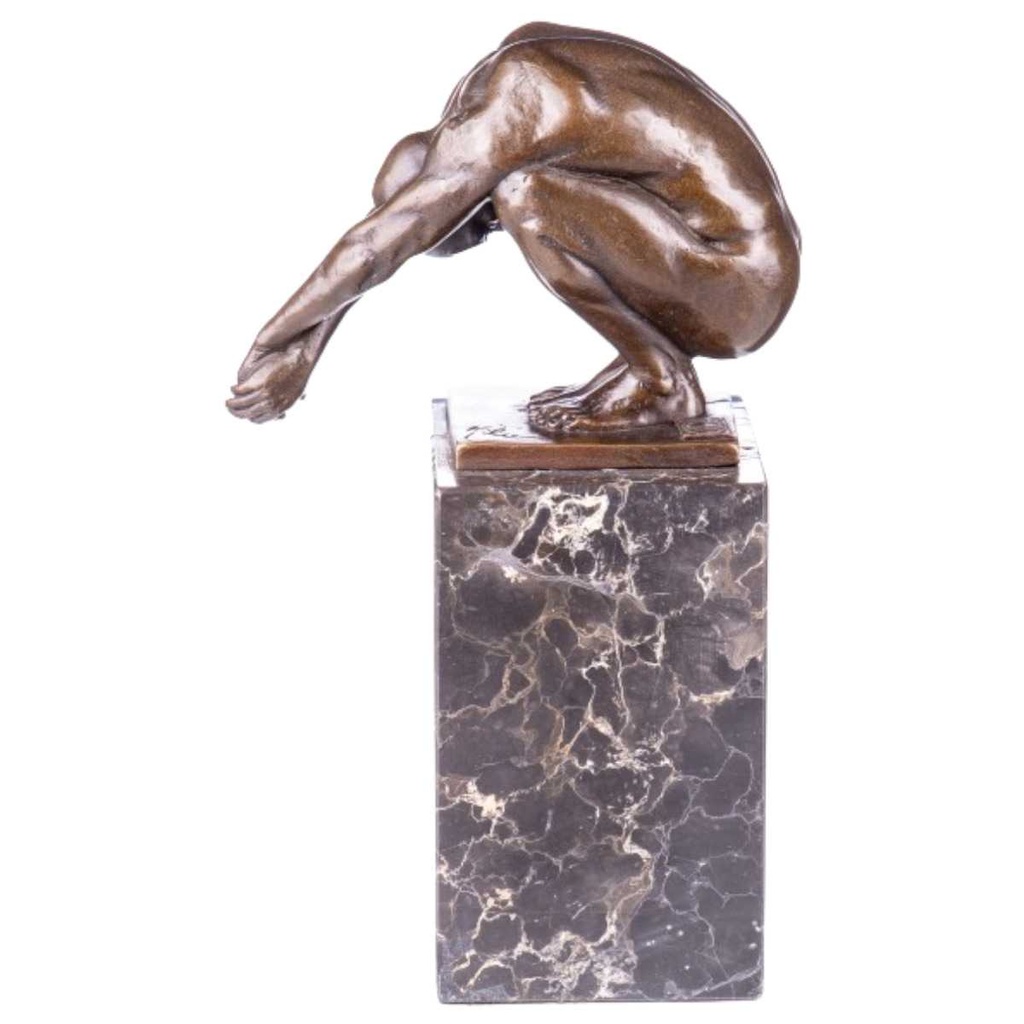 [LA-39335] Bronzeskulptur Bronzefigur Sport Mann Schwimmer Art-Deco-Stil