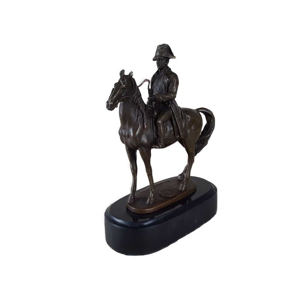 [LA-39342] Bronzeskulptur Bronzefigur Napoleon Bonaparte Pferd