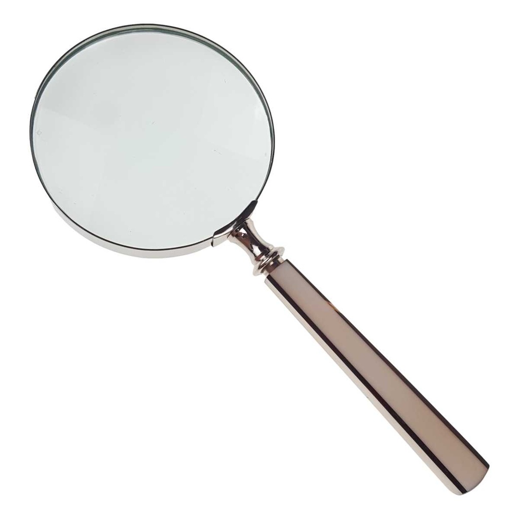 [LA-39795] Leselupe Handlupe Vergrößerungsglas Glas vernickelt #39795