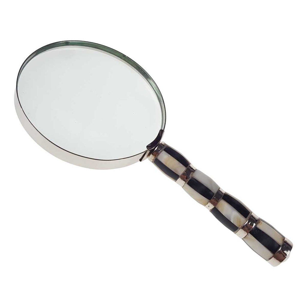 [LA-39799] Leselupe Handlupe Vergrößerungsglas Glas vernickelt #39799