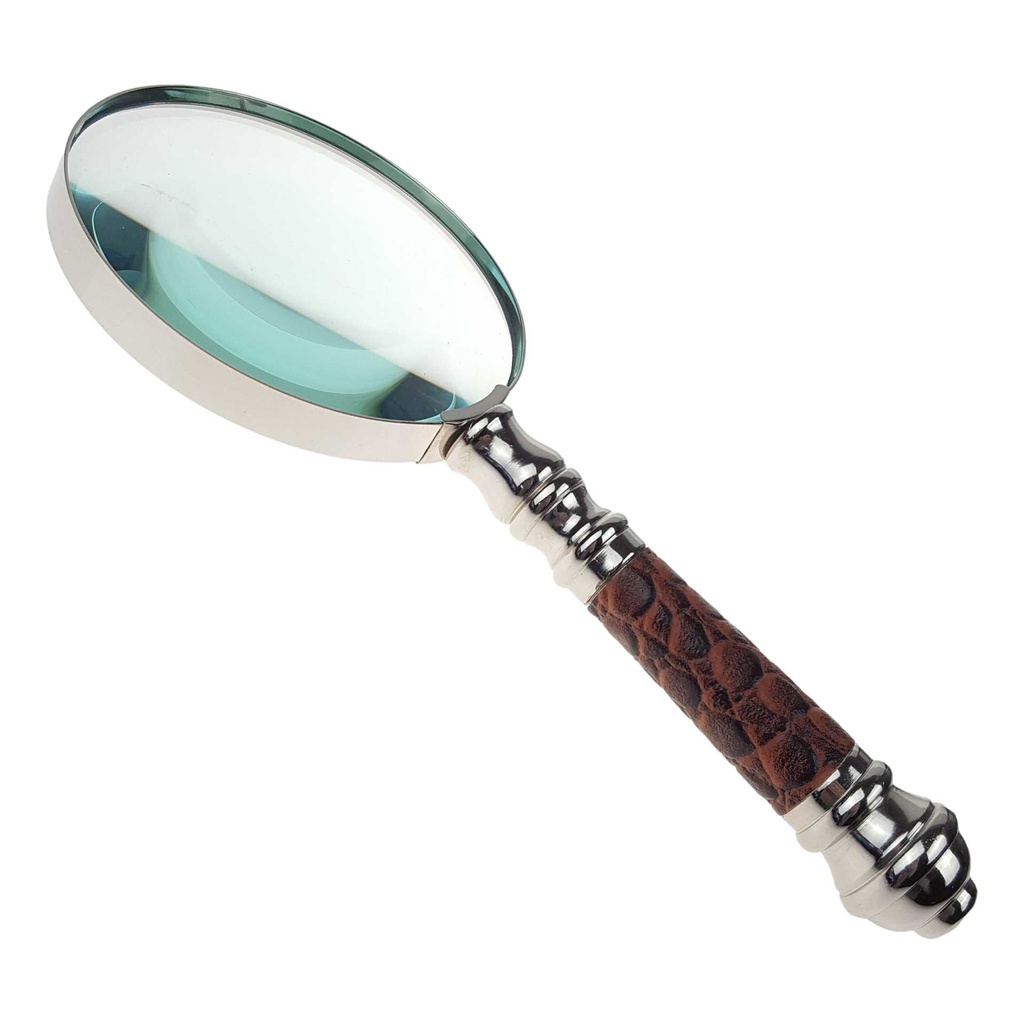 [LA-39813] Leselupe Handlupe Vergrößerungsglas Glas vernickelt Rund