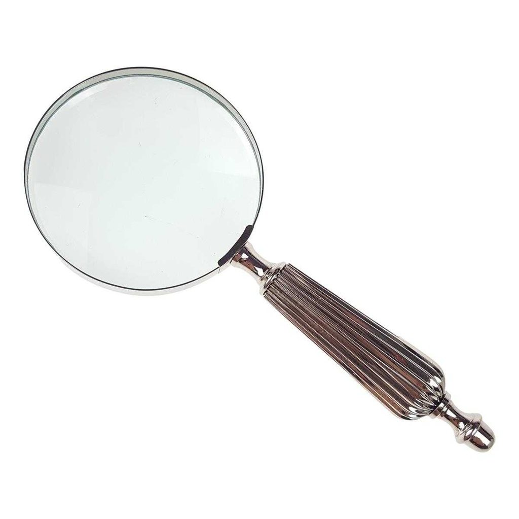 [LA-39818] Leselupe Handlupe Vergrößerungsglas Glas vernickelt #39818